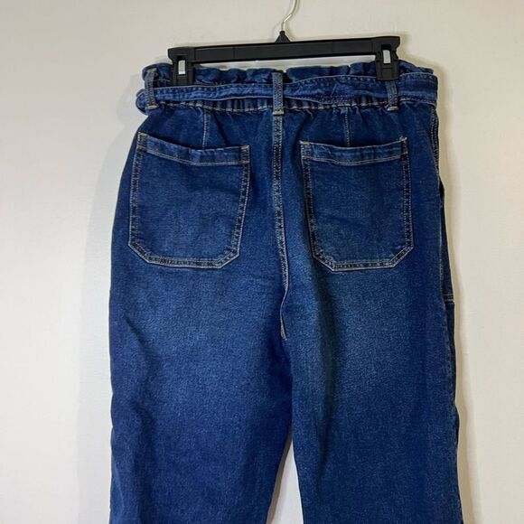 Time and Tru High Waisted Denim Paper Bag Waist Jeans with Denim Belt Size 10 - Picture 5 of 9